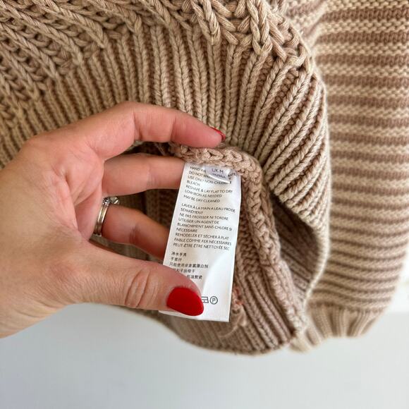 Free People Sweetheart Knit Mock Neck Pullover Sweater Brown M - Picture 6 of 9